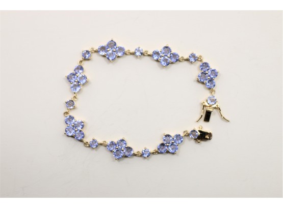 Sterling Silver Tanzanite Bluish Purple Stone Bracelet