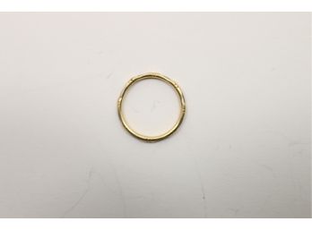 14k Yellow Gold Thin Band With Stone Inlay