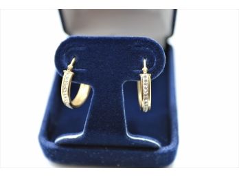 Danbury Mint Sterling 14k Plated Diamond Whisper Earrings