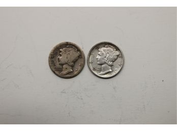 1917 And 1917 D Silver Mercury Dimes Coin
