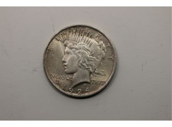 * 1924 Silver Peace Dollar Coin