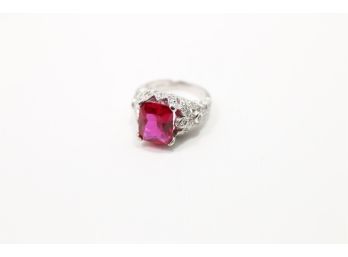 Vintage Sterling Silver Espo Ruby Ring Size 6