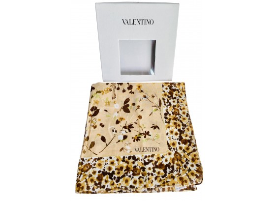 Valentino Italy 18' X 18' Cotton Scarf In Original Box