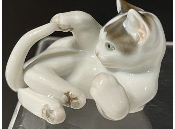 Vintage Rosenthal Figurine Kitten Catching Tail