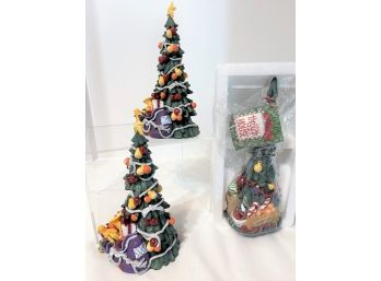 Dept. 56 All Through The House- Lot Of 3...2 Christmas Tree...1 Night Before Christmas Tree (only 1 In Box)