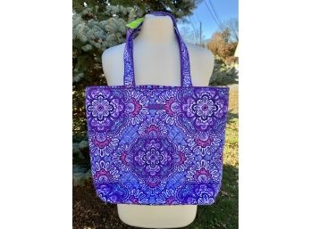 New With Tags Vera Bradley Lilac Tapestry  Pattern Tote Bag