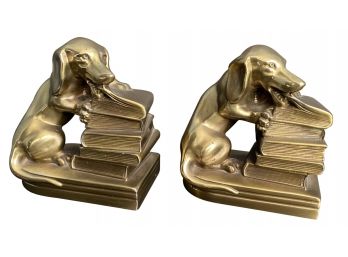 PM Craftsman Philadelphia Manufacturing Co. Dachshund Brass Bookends 5 In. X 4 In.