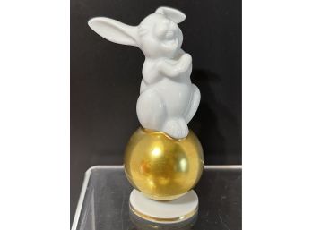 Vintage ROSENTHAL  LAUGHING RABBIT ON GOLD BALL, By Max Fritz