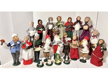 Large Lot (total 21) Byers Choice Carolers...17 Carolers, 4 Pets