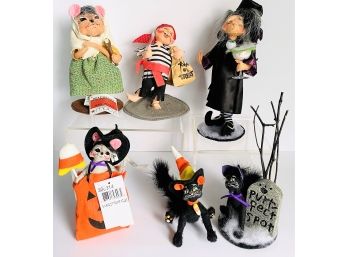 Vintage Annalee Halloween Lot # 2 Dolls Figures 1 With Tag & Mrs. Mann From Oliver Twist With Tag