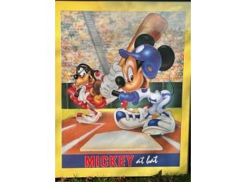 Walt Disney Mickey At Bat 30 In. X 24 In. Framed Poster