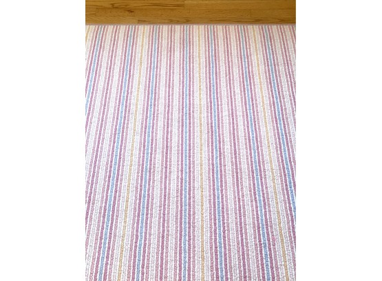 Pink Stripe Wool Area Carpet  (LOC: W1)