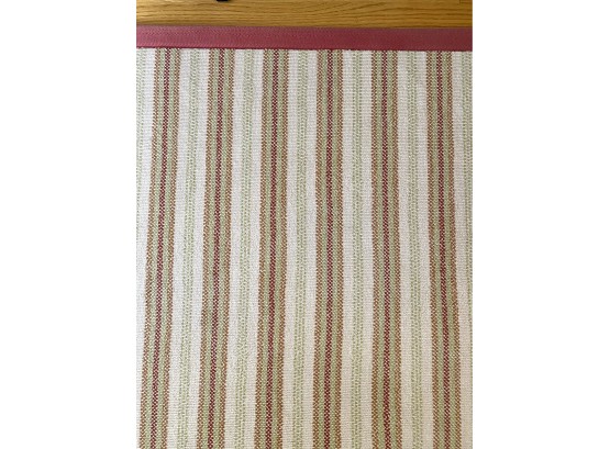 Multi Stripe Wool Area Carpet W Red Binding 10 X 12   (LOC: W1)
