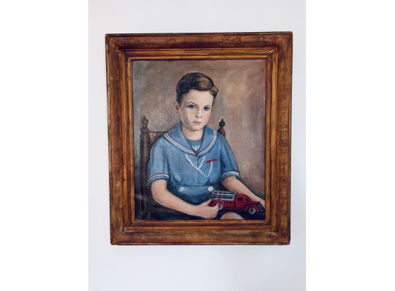 Boy In Blue C 1935/ Signed Isabel Mayo Signed Oil Painting   (LOC: S1)