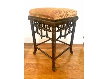 William Switzer Upholstered Carved Style Stool   (LOC: S1)