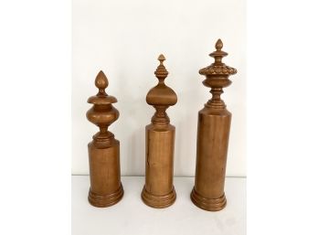 Very Large Carved Architectural Wood Forms / Likely Chess Pieces  (LOC: S1)
