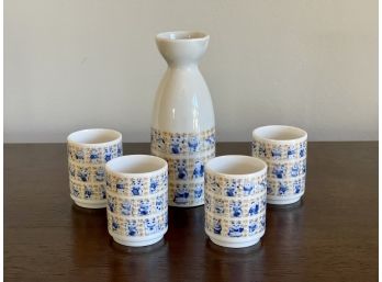 Japanese Porcelain Lucky Cat Sake Set