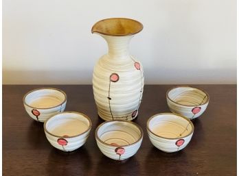 Hand Painted Fire- Glazed Ceramic Sake Set