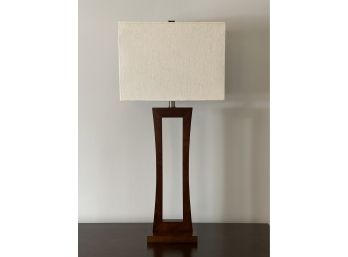 Open Sculptural Table Lamp With Rectangular Lampshade