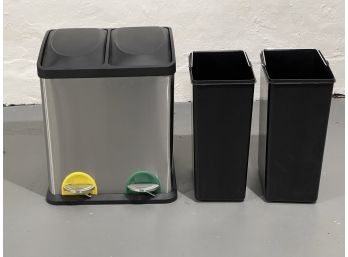 Double Compartment Step Trash Can