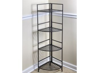 4- Tier Metal Foldable Open Shelf Corner Display Rack