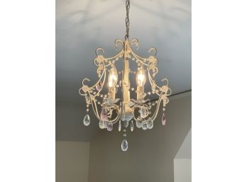 Scroll White And Pink Swag Chandelier
