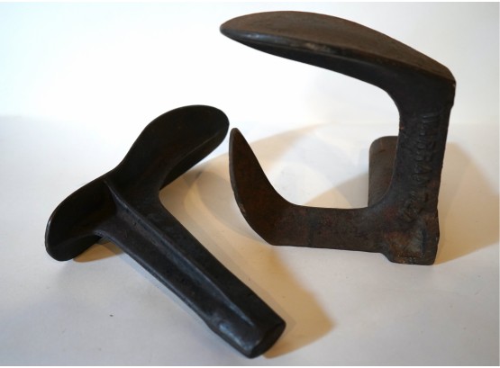 70. Antique Cast Iron Cobblers Shoe Anvils (2)