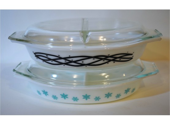 16. Vintage Pyrex Divided Casserole Dishes (2)