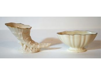 4. Vintage Lenox Porcelain - Cornucopia & Shell Shaped Vessel