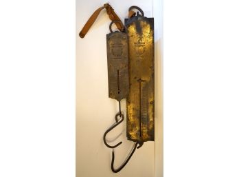 170. Antique Brass Hanging Scales (2)