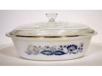 35. Vintage Glasbar 'Blue Onion' Ovenware With Lid