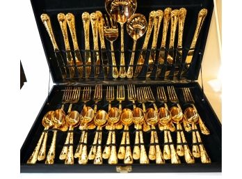 74. Complete Serving For 12 Gold Plated Flatware In Box & Dealers Lot Of Misc Flatware