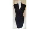 Helmut Lang Black Wool Blend Draped Dress - Size 6
