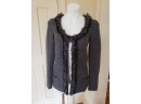 Fun Ellie Tahari Jacket With Fringe Collar And Front - Small/petit