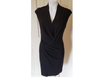 Helmut Lang Black Wool Blend Draped Dress - Size 6