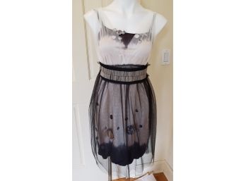 Adorable Evening Dress By Rozae Nichols With Tulle Overlay And Belt - Size S