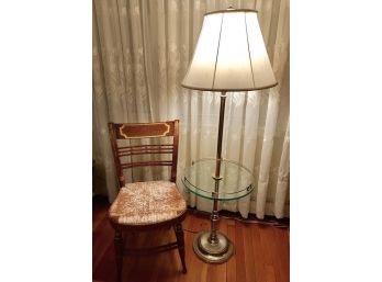 Classic Standing Lamp & Fancy Hitchcock Side Chair