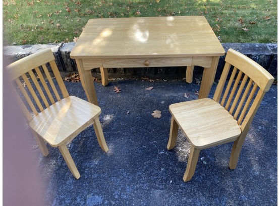 Beautiful Child's Solid Wood Table And Chairs