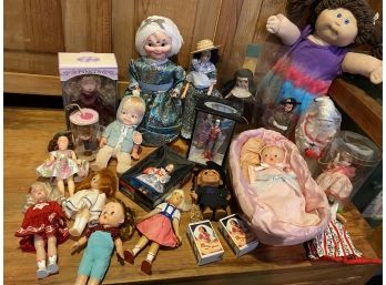 Large Doll Lot Including Mary Heartline, Annalee, Saucy Sue, Cabbage Patch And More