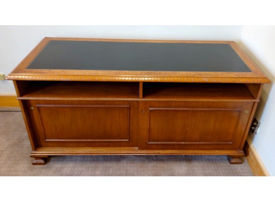 Leather Top Side Cabinet, Has Matching Desk (Sold Separately)
