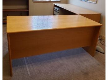 Pair Of Light Pine Desks And Filing Cabinet