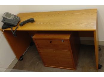 Telephone Desk On Wheels Paired With 2 Drawer Filing Cabinet