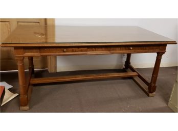 French Empire Style Executive Desk With Glass Top And Two Drawers By The  Premiere Doten-Dunton Desk Co