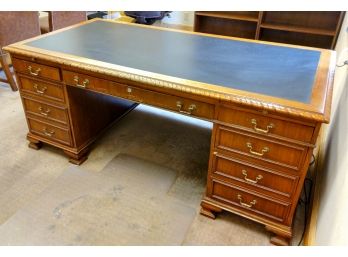 High Quality Executive Desk Finely Carved Border With Matching Cabinet  (Sold Separately)