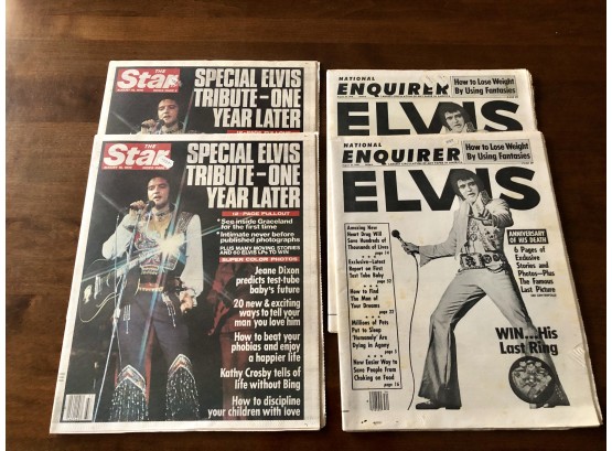 Set Of Collectible Vintage Elvis Newspapers (Star And Enquirer)