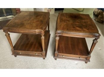 Pair Of Ethan Allen Wood Side Or End Tables