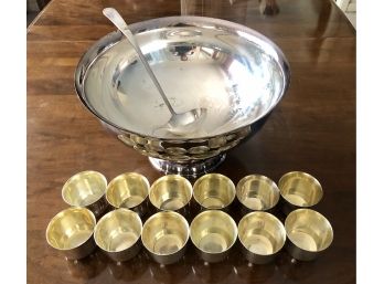 Vintage Sheridan Silver Plate Punch Bowl Set