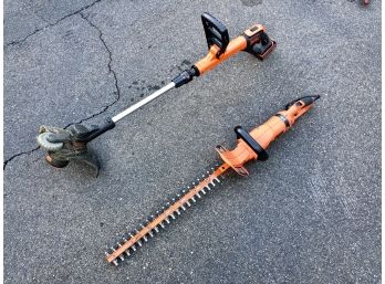 Pair Of Black And Decker Electric Tools - Weed Wacker And Bush Trimmer