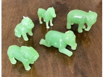 Lot Of 5 Jade Animals Made In China