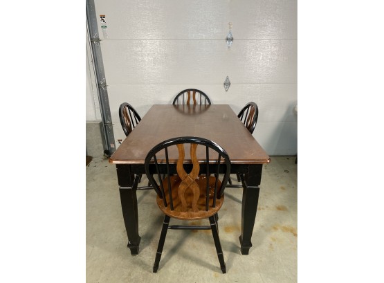 Black & Cherry Table And Splatback Chairs